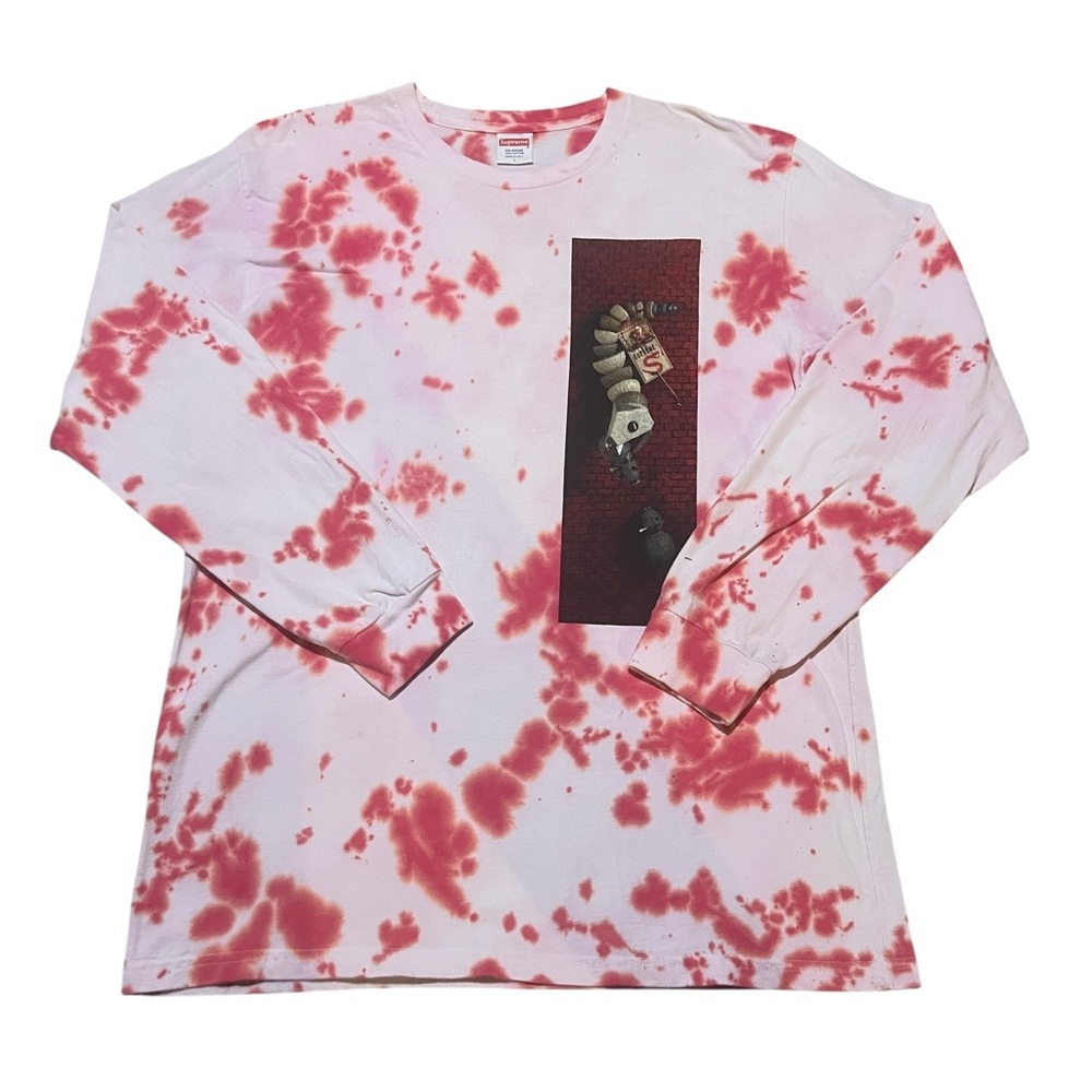 Supreme Mike Hill Snake Trap Long Sleeve Tee White/Pink Size L FW17 Custom Dye
